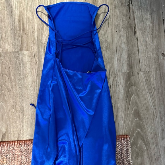 Motel Rocks Vibrant Blue Satin Dress - Picture 2 of 3